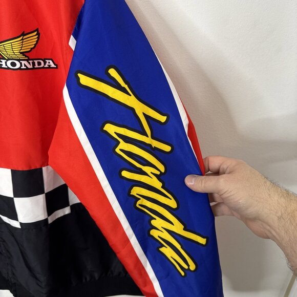 Forever 21 Vintage Inspired Honda 500 Windbreaker Racing Jacket Men 3XL - Picture 4 of 7